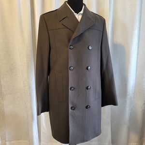 Kenneth Cole New York Men's Wool Blended Jacket, Overcoat, Size 42L, Green